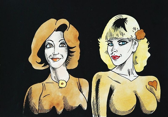 Brunette with a blonde (diptych)