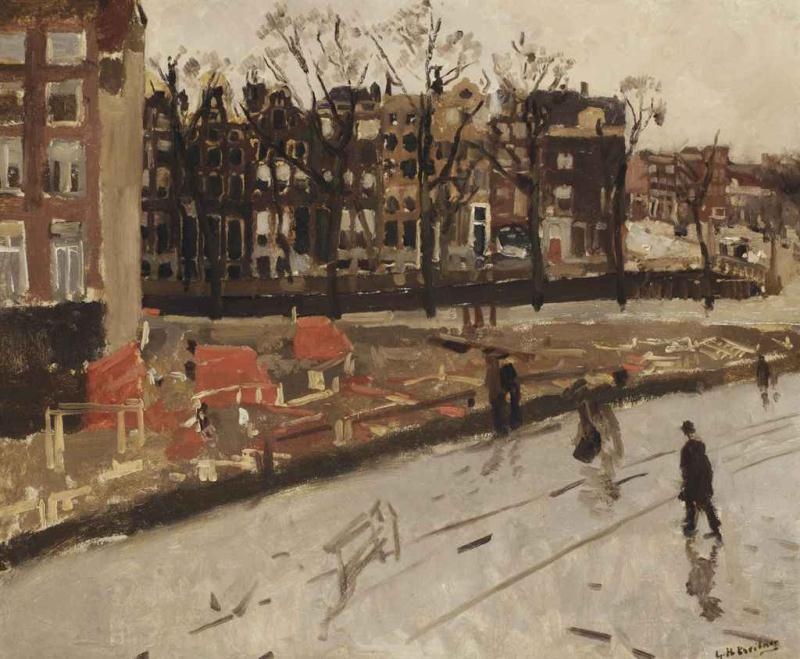 George Hendrik Breitner | Building site at the corner of Raadhuisstraat ...