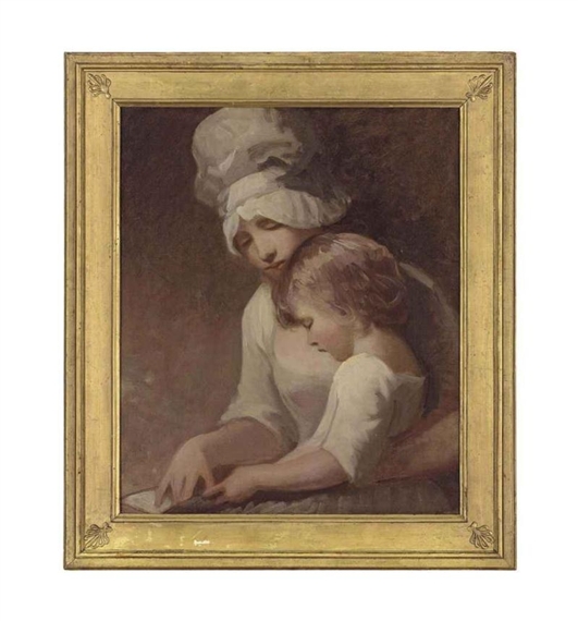 George Romney | Portrait of a lady and a child, traditionally ...