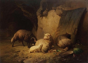 Louis Robbe (1806-1887), traveller, 30 x 46,5 cm Monogra…