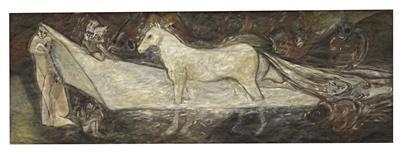 Allegory about a white horse by Birgit Jurgenssen, Circa 1985