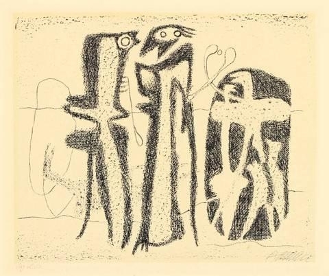 AFRIKANISCHER TANZ AFRIKANISCHE SPIELE by Willi Baumeister, 1946