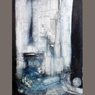 Interior with Man Tending Fire - John Heritage