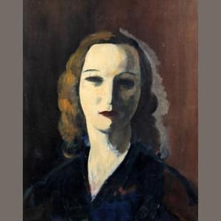 Artwork by Jacob Kramer, Portrait of a Woman, Made of Oil on canvas