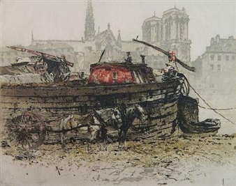 Harbor Scene - Franz Wolf