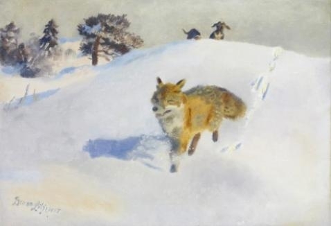 Rävjakt by Bruno Liljefors