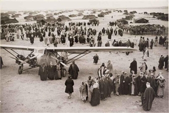 Bedouins Greet an Arriving Plane, Syria - Ernest B. Schoedsack
