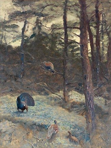 Tjäderspel (Capercaillie's calls) by Bruno Liljefors, 1923