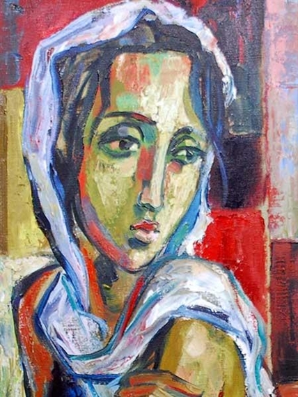 Liesel - Woman with a Scarf by Hennie Niemann Junior