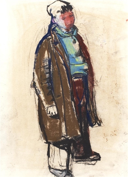 Boy in overcoat by Joan Kathleen Hardy Eardley