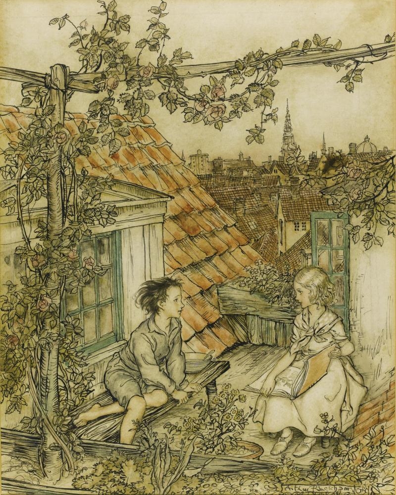 Arthur Rackham | SHE TOOK HIM BY THE WRIST, AND HE LAUGHED 'TIL HE ...