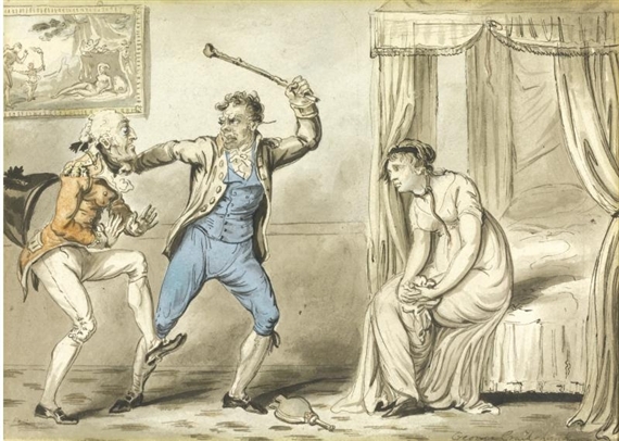 THE OUTRAGED HUSBAND by George Cruikshank