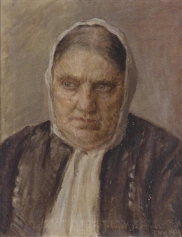 Portrait of an Old Lady - Vlaho Bukovac