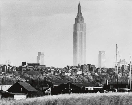 The Empire State Building Seen Across the Hackensack River Marshes by Andreas Feininger, Circa 1943
