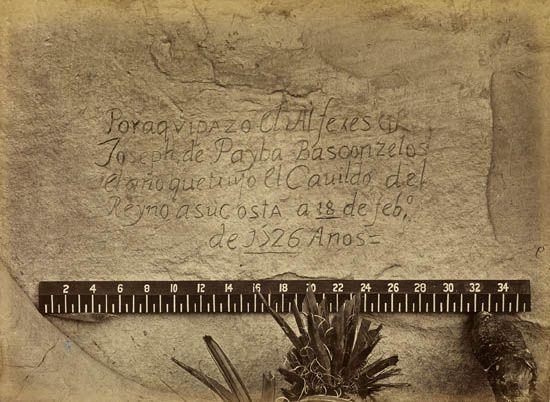 Historic Spanish Record of the Conquest, South Side of Inscription Rock, N.M. No. 3 by Timothy H. O'Sullivan, 1873
