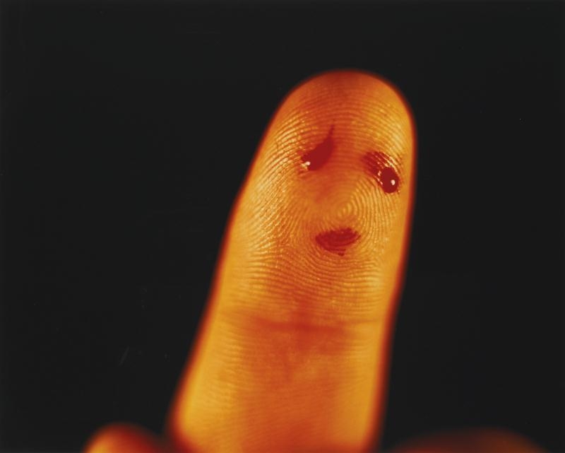 Artwork by Larry Gianettino, BLOOD FINGER (AKA SELF-PORTRAIT IN BLOOD), Made of Cibachrome print