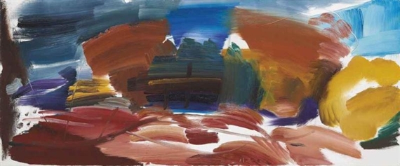 Autumn Trees and a Hill No 1 by Ivon Hitchens, 1964