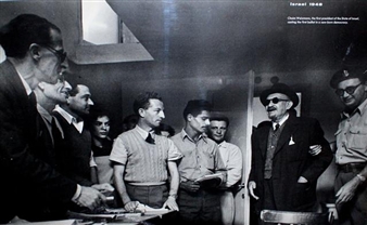 Chaim Weizman casts his ballot - Robert Capa