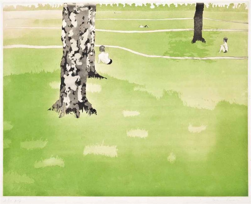 Artwork by Patrick Procktor, Back of Zoo, Regent's Park, Made of Etching and aquatint, wove paper