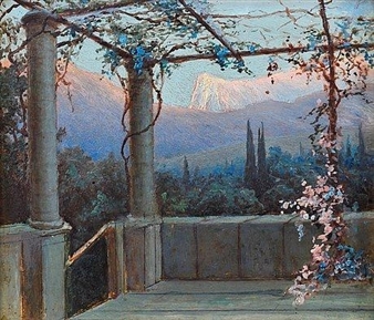 THE MOUNTAIN AT DUSK - Evstafy Kalashnikov