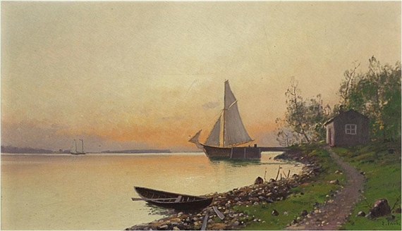 Sunset Glow at Anchor by Eugen Taube