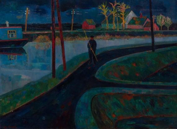 Landscape with farm by Dirk Breed