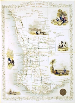 Early map of Swan River - John Tallis