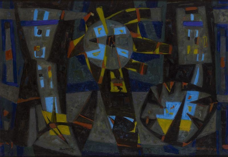 Œuvre D'Art Originale - Gouache Sur Papier De Jean Bertholle - Signée Et Encadrée - Style Abstrait