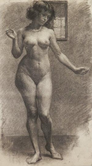 James Ardern Grant  Full length figure study of a female nude