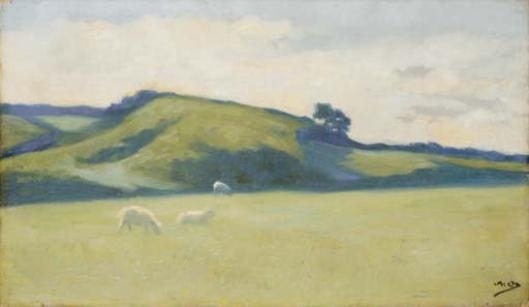 Landscape With Sheep by Alphonse Osbert, circa 1887