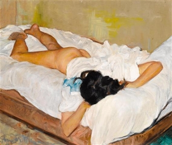 Reclining nude - Jacques Favre de Thierrens