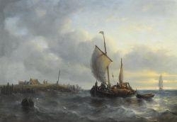The docking boats - Georg Willem Opdenhoff