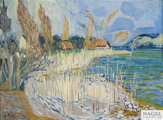 Autumnal landscape at the lake Constance by Otto Dix