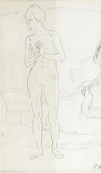Standing female nude by Ferdinand Hodler