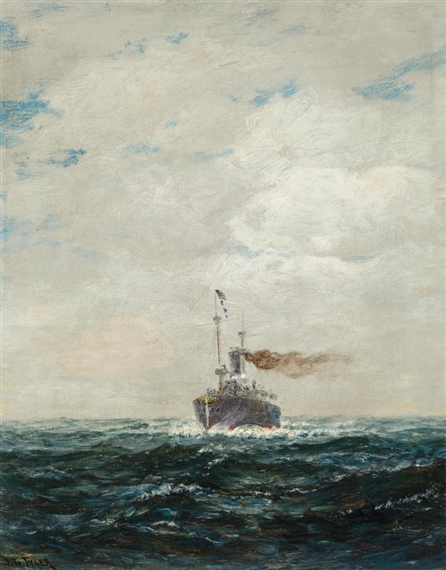An American cruiser at sea by James Gale Tyler