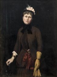 Portrait de femme au béret by Louis Perrey, 1884