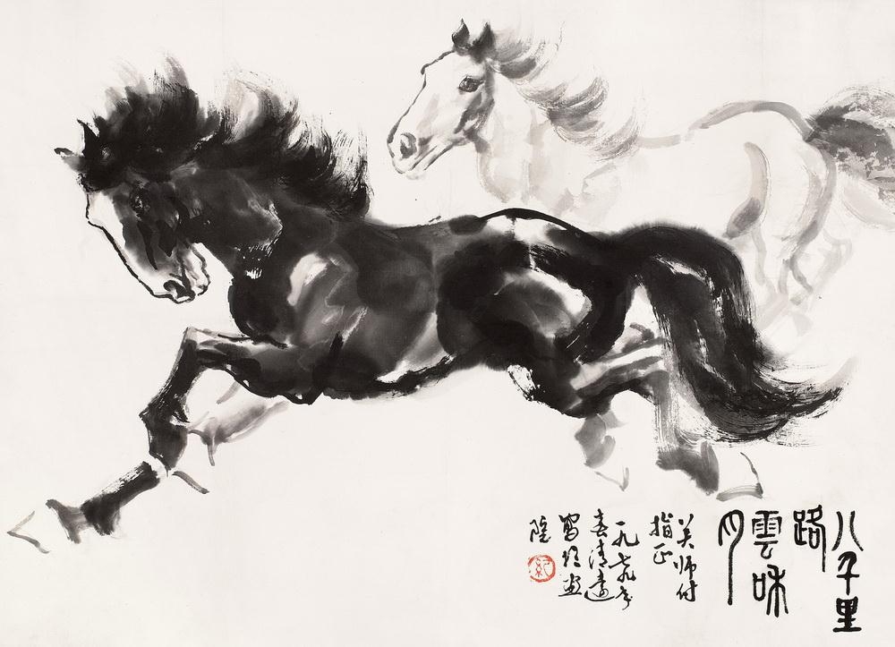 Artwork by Ji Qingyuan, HORSES, Made of mounted, ink on paper