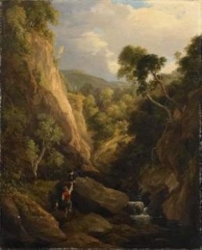 In the Scottish Highlands, Two Children in the Foreground by Robert Gibb I, 1827