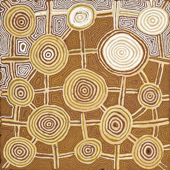 Travels From Wirrintjunu To Pinarinya by Charlie Ward Tjakamarra, 1987
