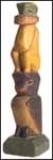 Klee Wyck Carved Wooden Totem Pole - Eagle and Figure