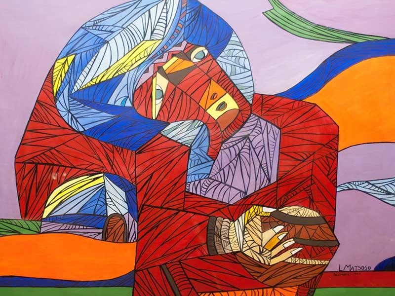 Leonard Tshehla Mohapi Matsoso | Figure with African Pot (1993) | MutualArt