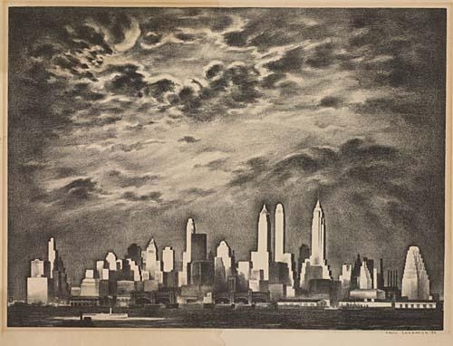 Storm over Manhattan by Louis Lozowick, 1935