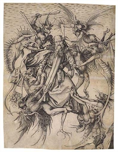 The Tribulations of St. Anthony by Martin Schongauer, Circa 1470-1475