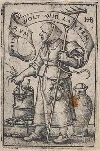 The Market Woman by Hans Sebald Beham, Circa 1540