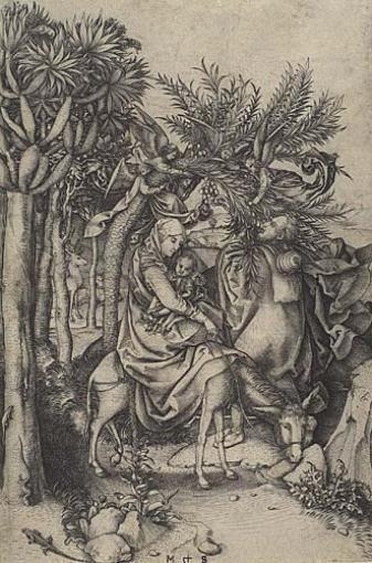 The Flight into Egypt by Martin Schongauer, Circa 1470-1475