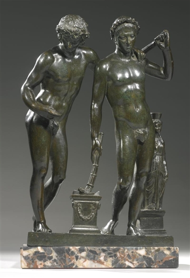 An Italian Bronze Group of Castor and Pollux by Francesco Righetti, 1792