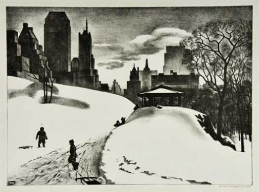 Winter Fun by Louis Lozowick, 1940