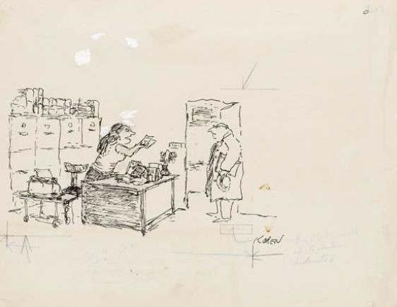 Artwork by Ed Koren, While you were gone history passed by and fame came knocking, Made of Pen and ink cartoon on paper