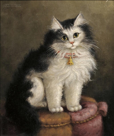 Portrait of a Cat on a Tuffet by Percy Sanborn