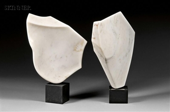 Two Works: Tete Geometrique and Fan-shaped Head - Carlo Sergio Signori